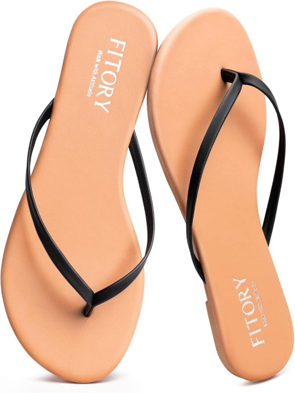 Women’s Tan Summer Comfortable Flip Flops Casual Thong Walking Slide Flats